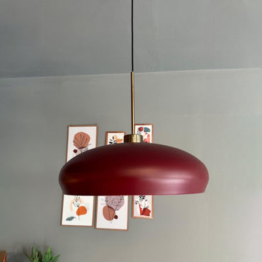 Estrela Kirschroter Kronleuchter mit Einzelpendel