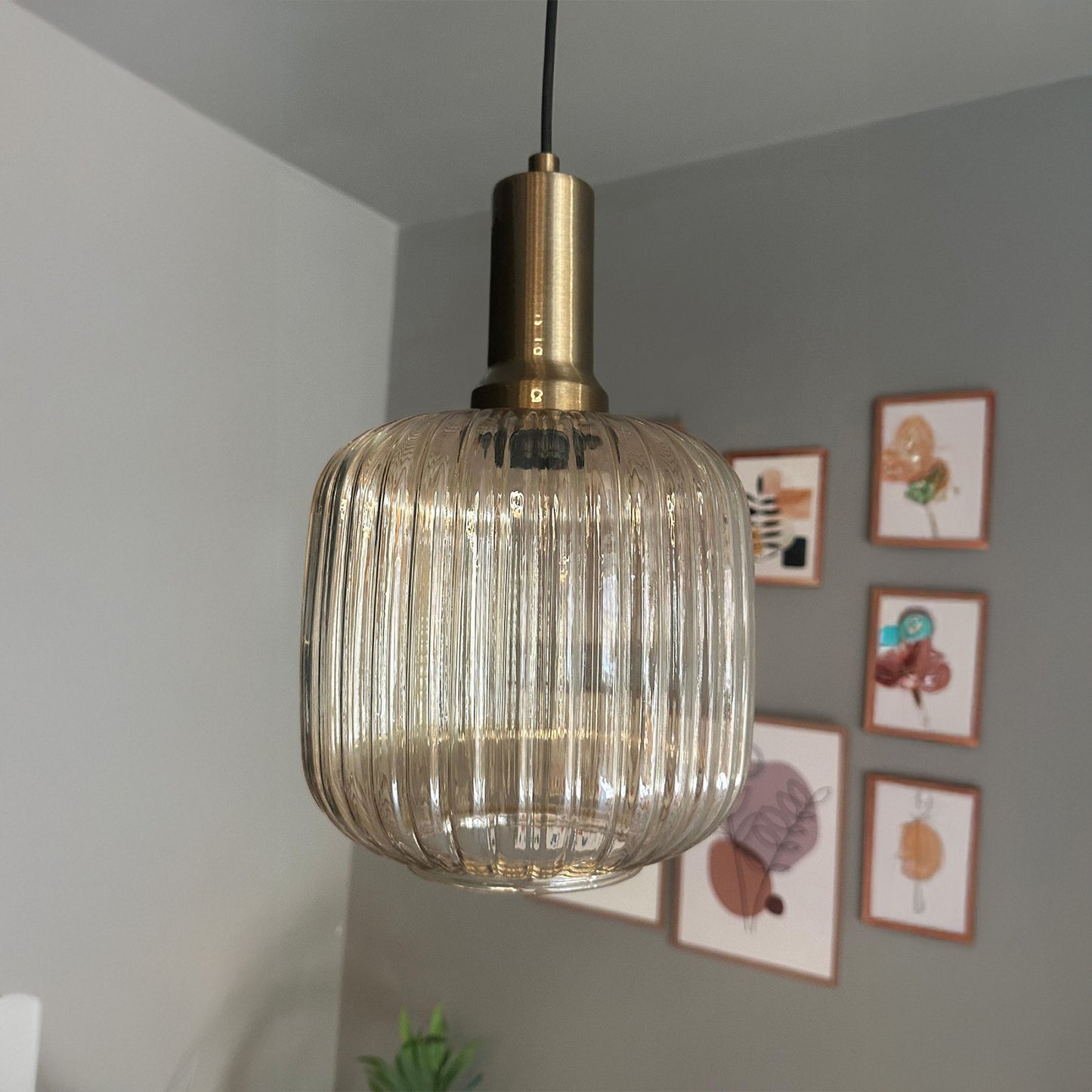 Mopa Glas Honig Farbe Einzel Kronleuchter Retro Pendelleuchte