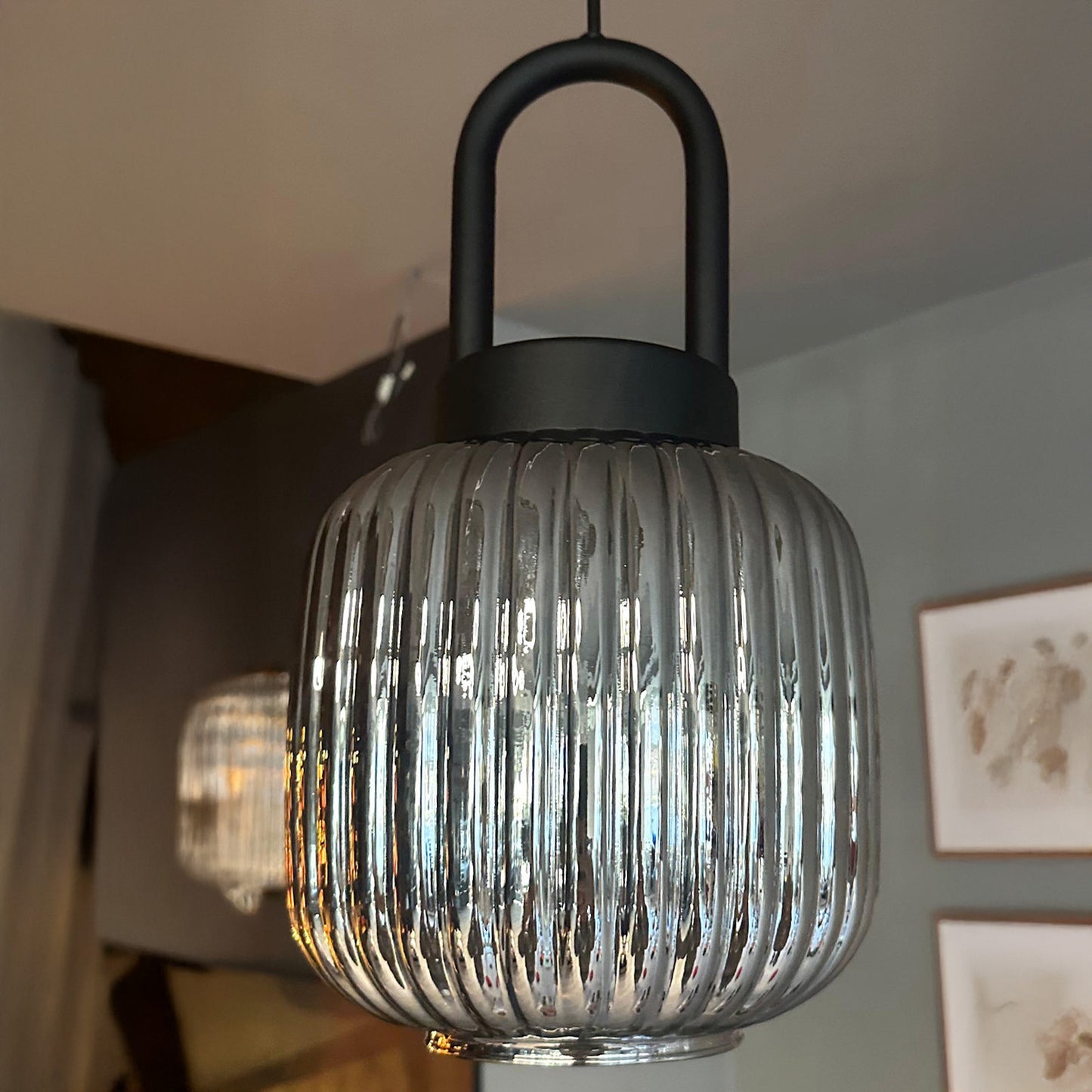 Mopa Glas Honig Farbe Einzel Kronleuchter Retro Pendelleuchte