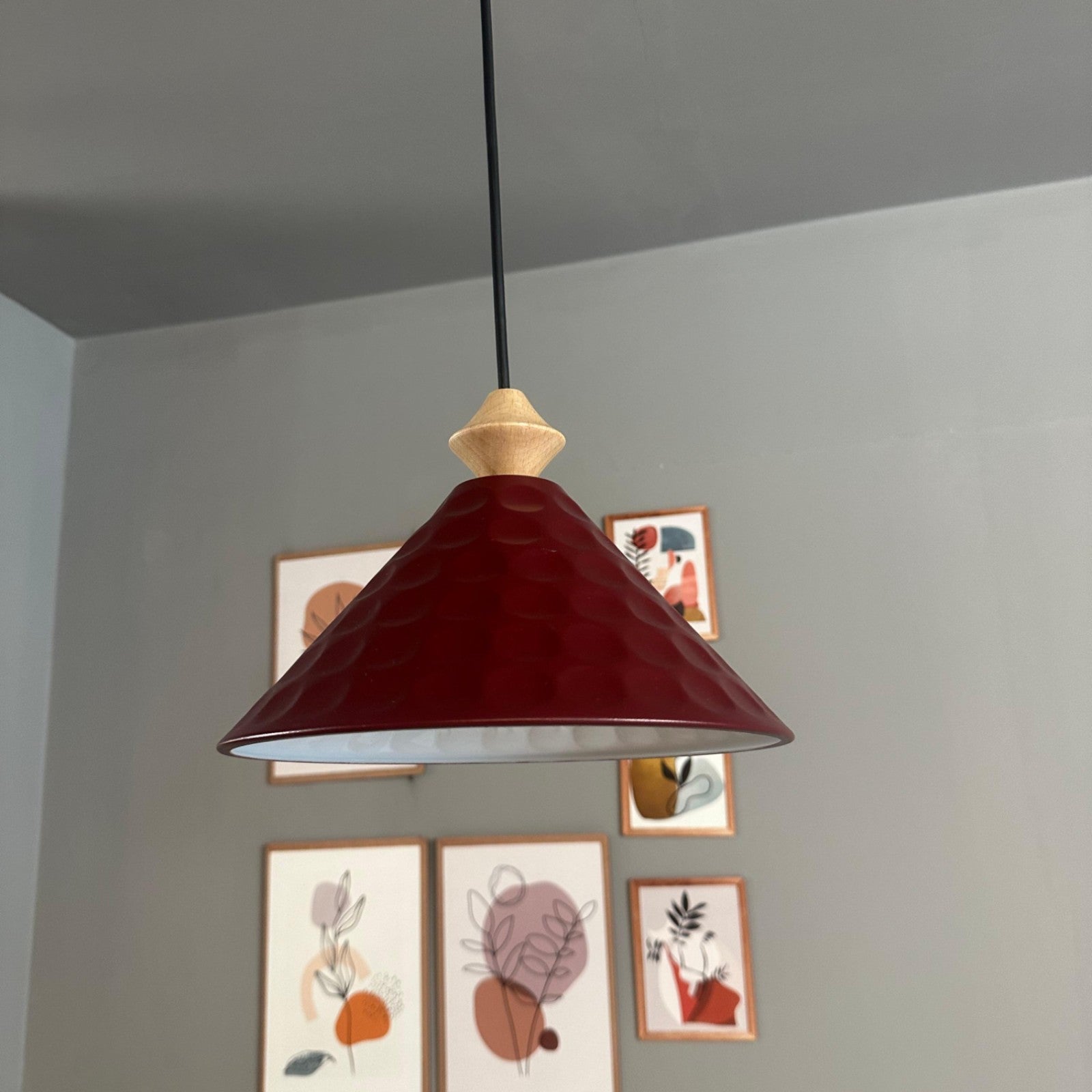 Pendelleuchte Rumy Q Holz Metall, Modern Hängelampe