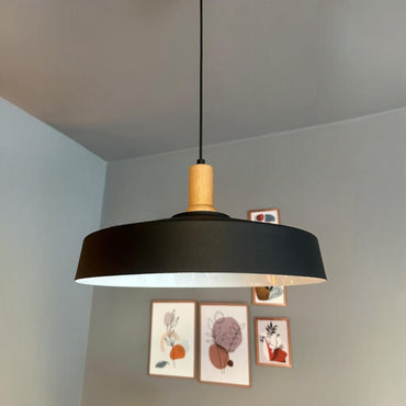 Ace Holz Hängelampe Ø40cm, Pendelleuchte Vintage, Industrial aus Metall Holz E27