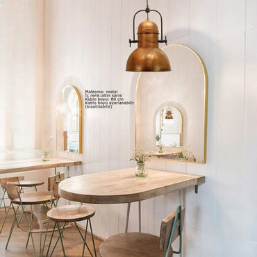 Retro Moderner Kupferfarbener Einzelleuchter