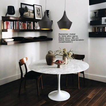 Gebogene Schwarze Pendelleuchte mit Kronleuchter