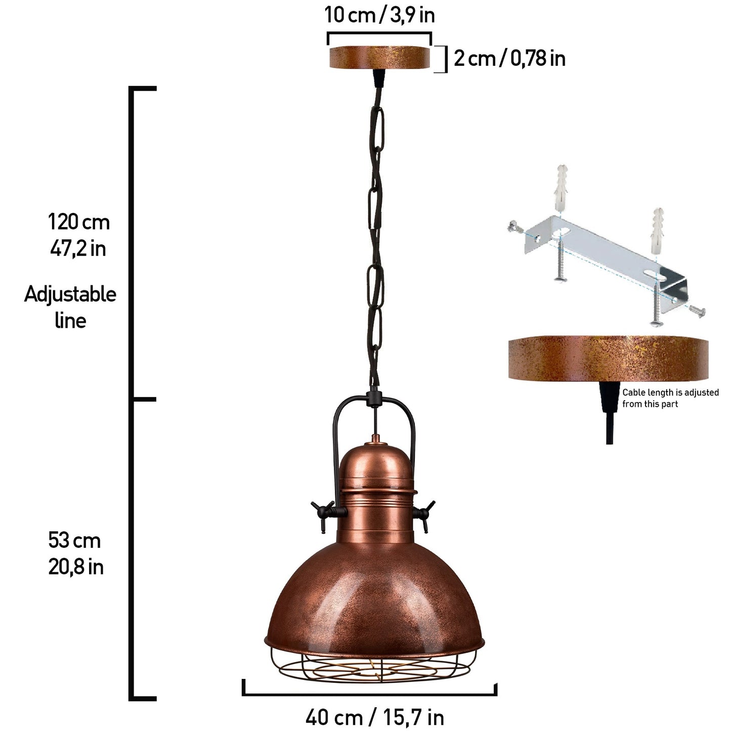 Lampada vintage E27 in metallo