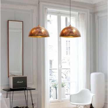 Pendelleuchte Hängelampe Kupferfarbe, E27, Handgemalt Vintage Industrial Style Lampe