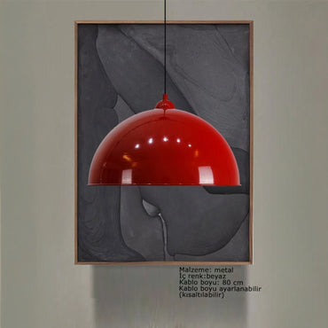 Roter Einzelpendel-Kronleuchter