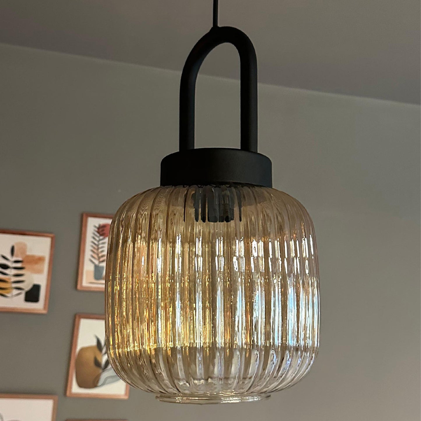 Mopa Glas Honig Farbe Einzel Kronleuchter Retro Pendelleuchte
