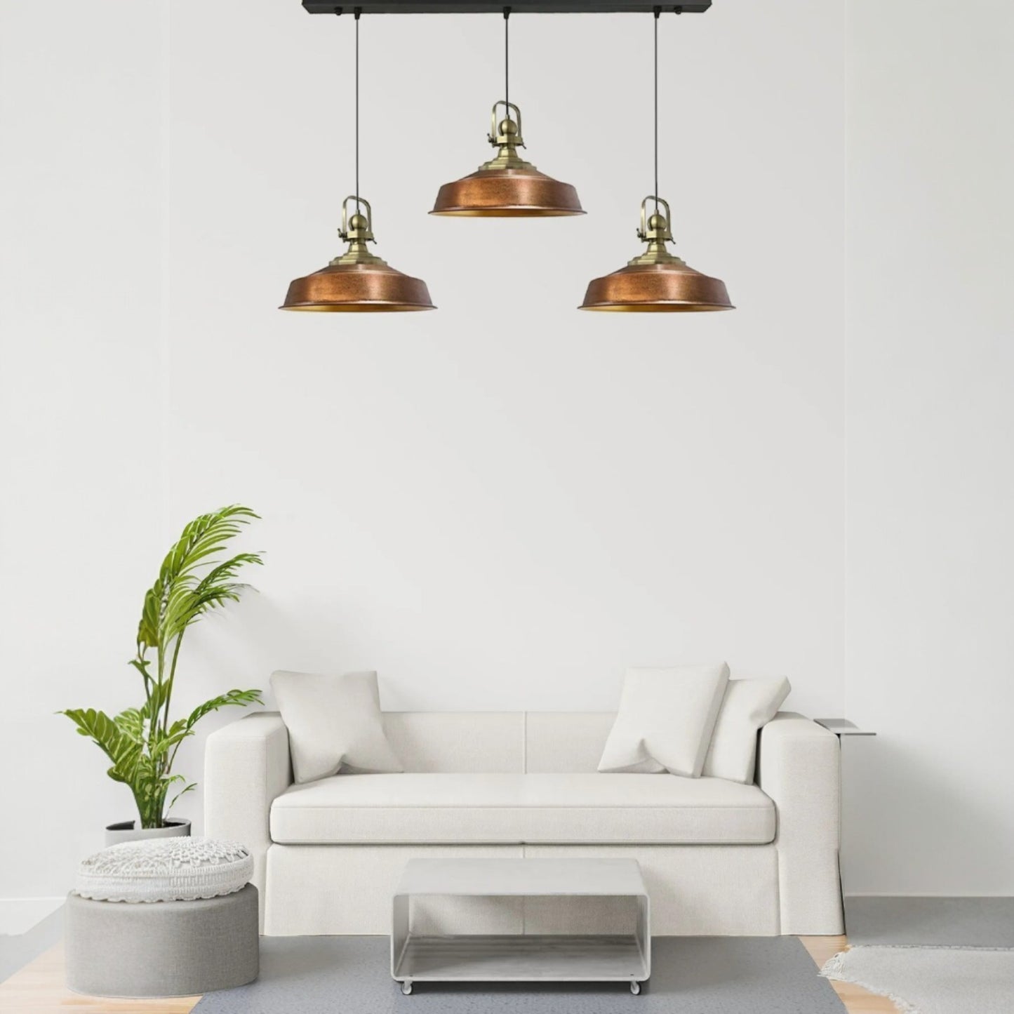 Pendelleuchte Trio Metall Ø35cm, Retro Hängelampe