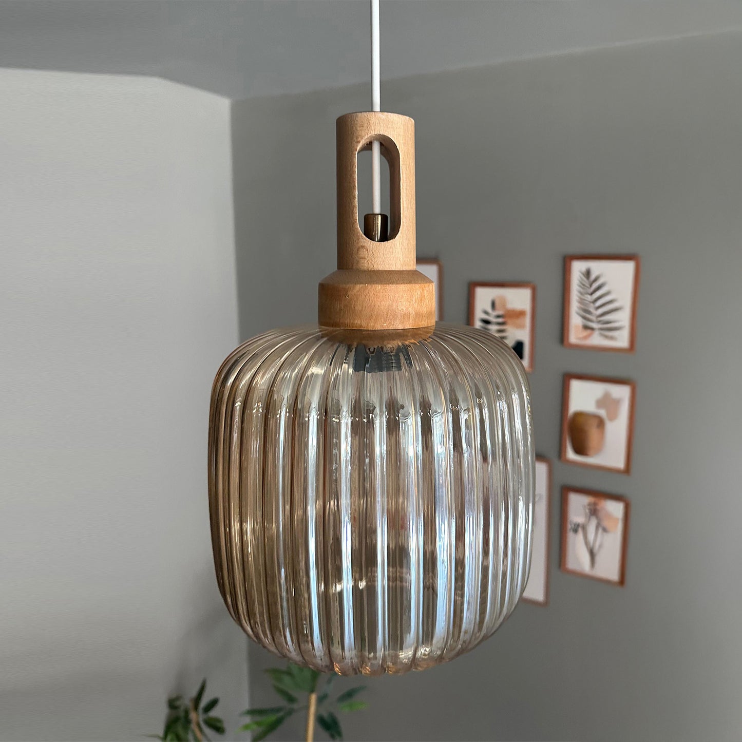 Mopa Glas Honig Farbe Einzel Kronleuchter Retro Pendelleuchte