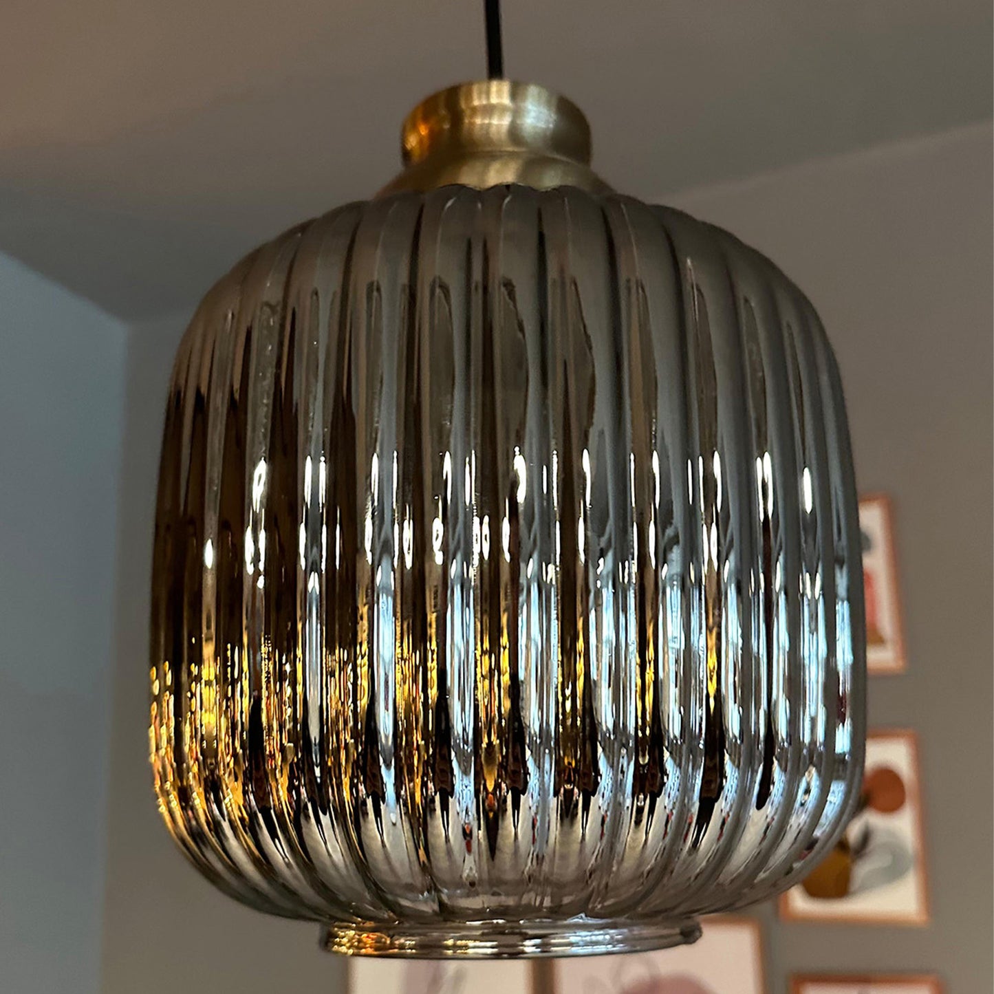 Mopa Glas Honig Farbe Einzel Kronleuchter Retro Pendelleuchte