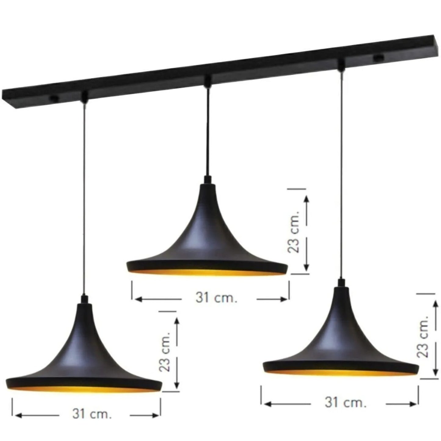 Pendelleuchte Metall Ø31cm, Modern Hängelampe