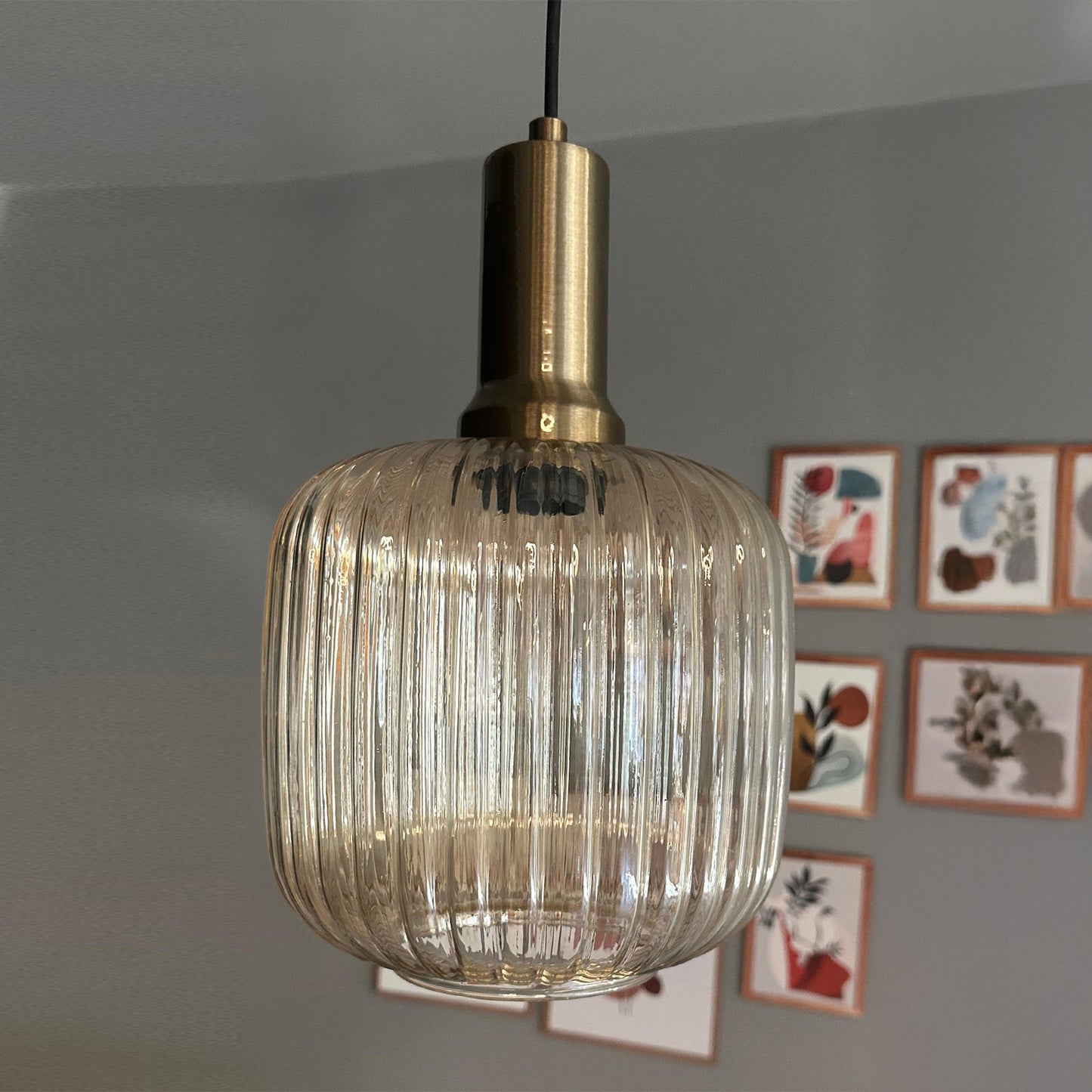 Mopa Glas Honig Farbe Einzel Kronleuchter Retro Pendelleuchte