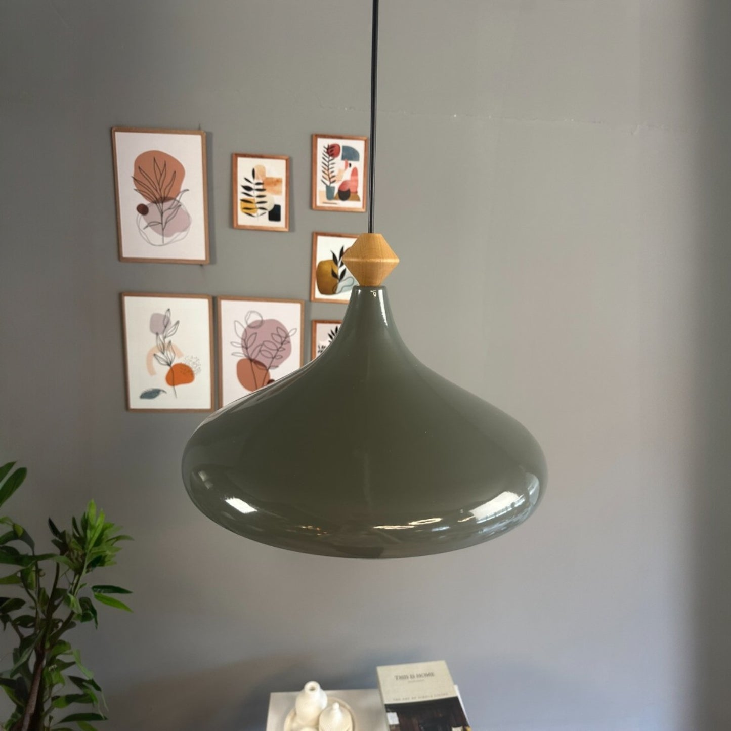 Pendelleuchte Champion Q Holz Metall Ø35cm, Modern Hängelampe