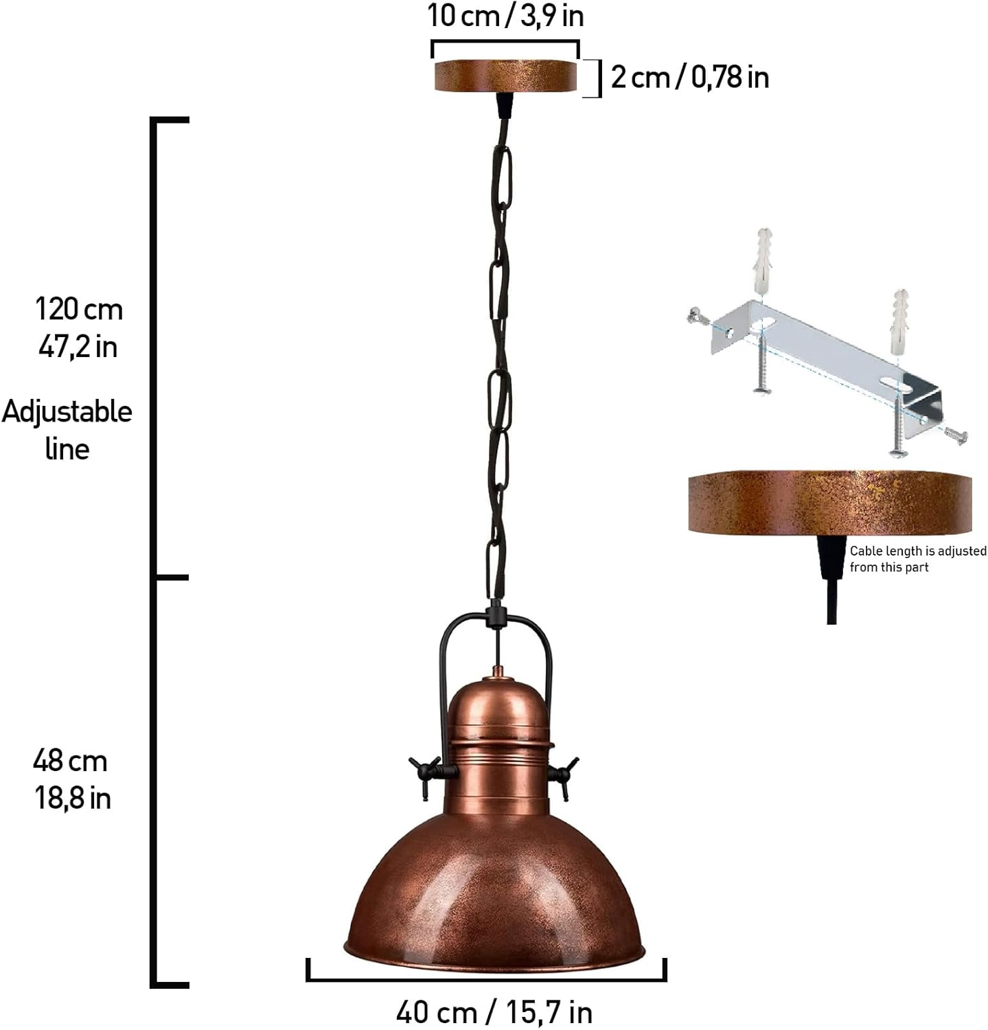 Lampada vintage E27 in metallo