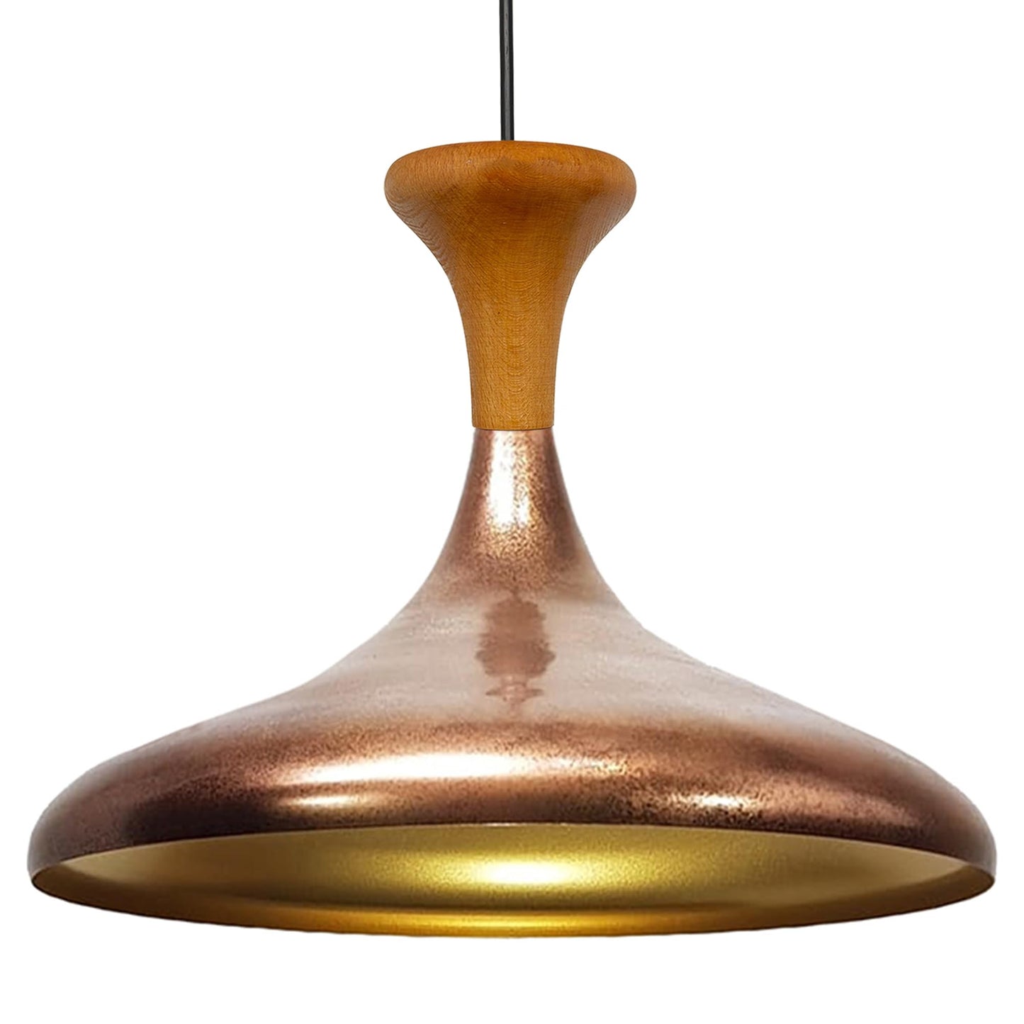 Champion Pendelleuchte aus Holz, 35 cm Hängelampe Metall E27 Moderne Lampe