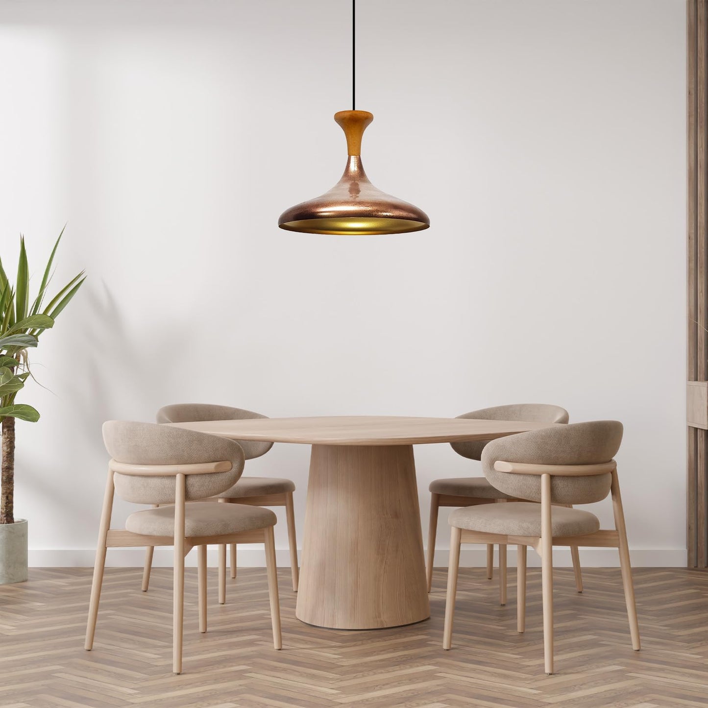 Champion Pendelleuchte aus Holz, 35 cm Hängelampe Metall E27 Moderne Lampe