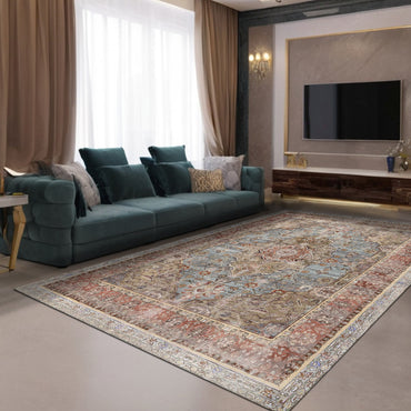 Tapis imprimé Avlin en chenille, fabriqué à la machine