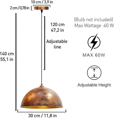 Doppel-Pendelleuchte Ø30 cm Kupferfarben