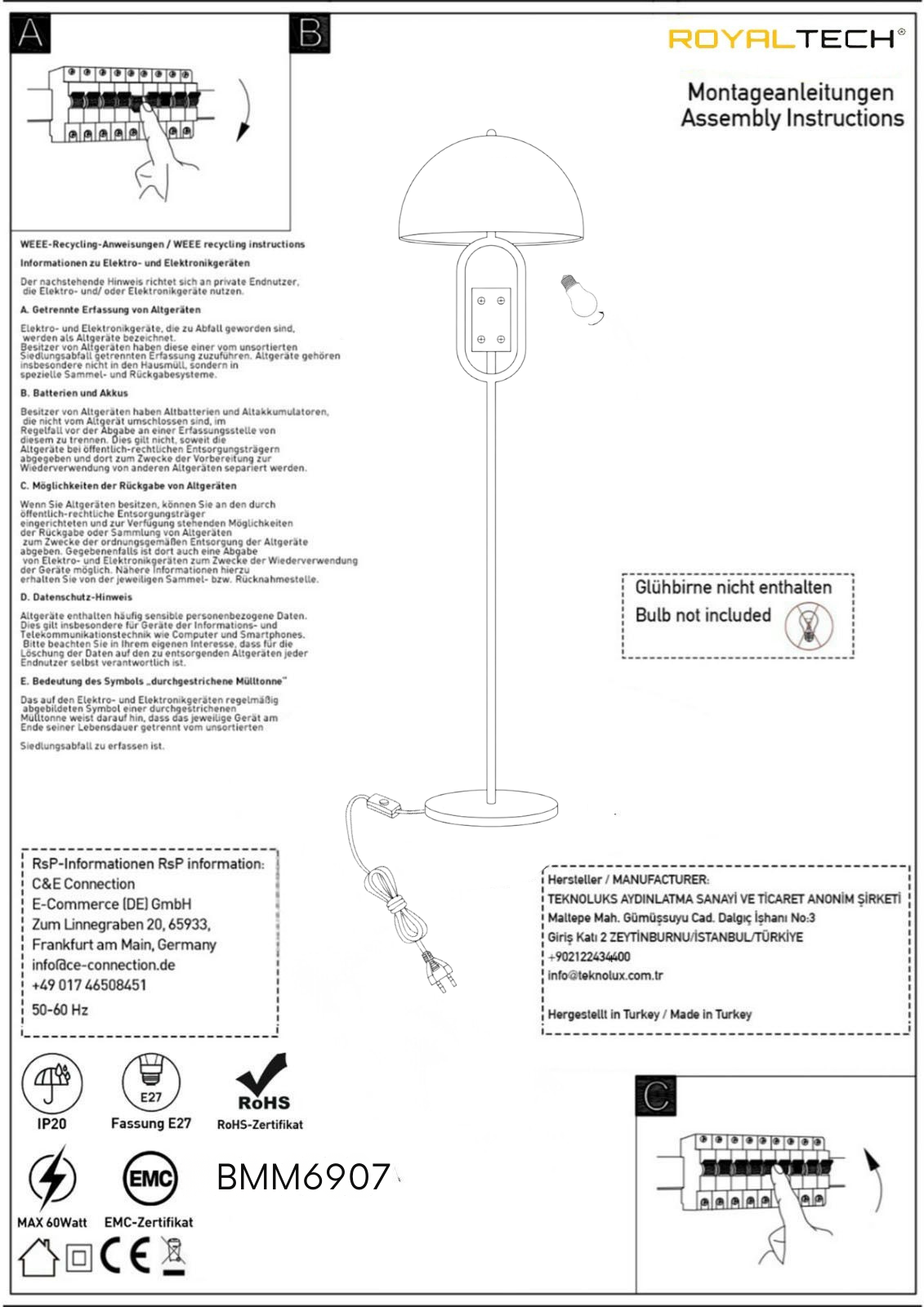 Stehlampe Eluna Schatten Ufo Kopf Moderne Dekorative Metall Stehlampe