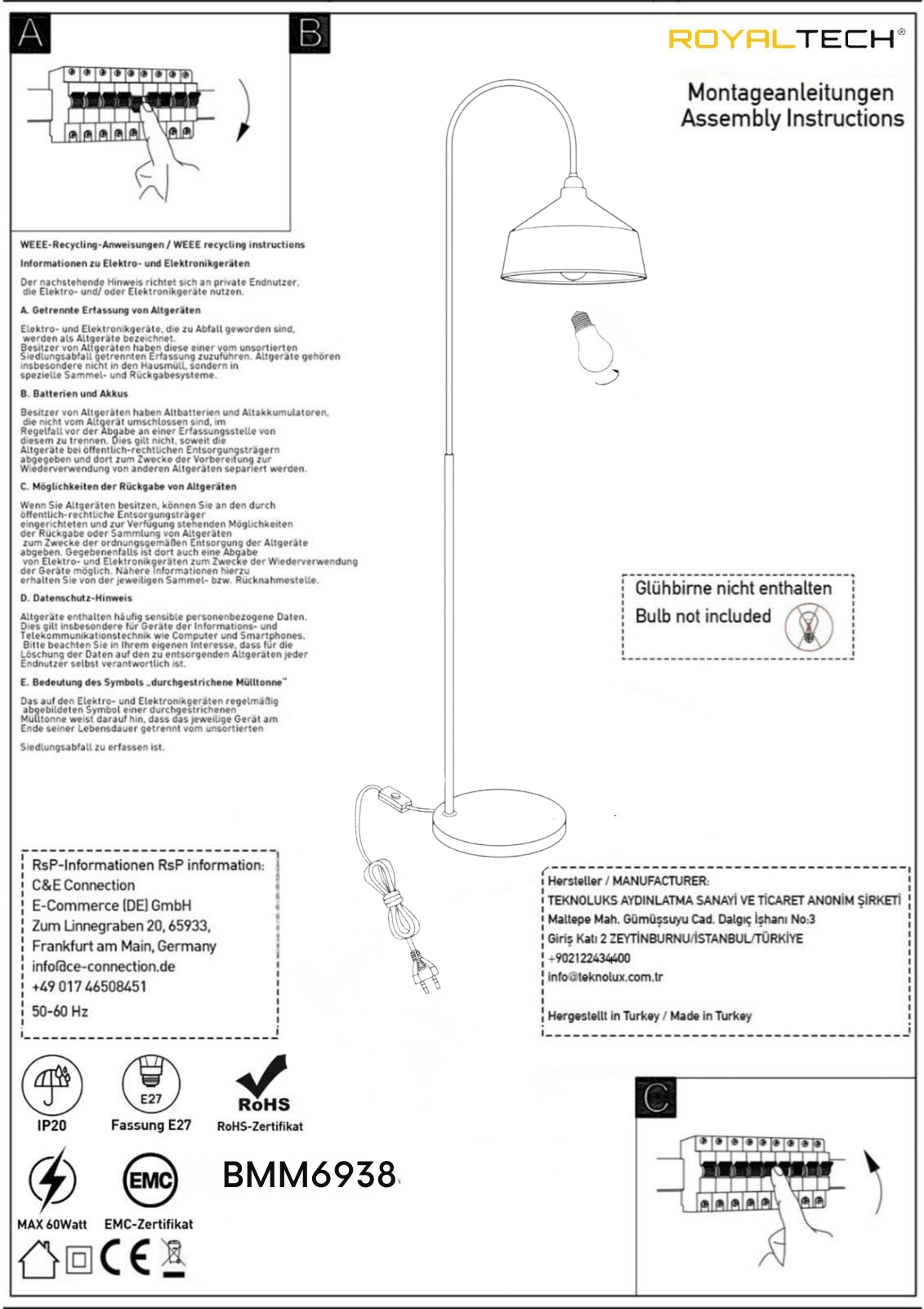 Stehlampe Arvel Bewegender Ufo Kopf Moderne Dekorative Metall Stehlampe