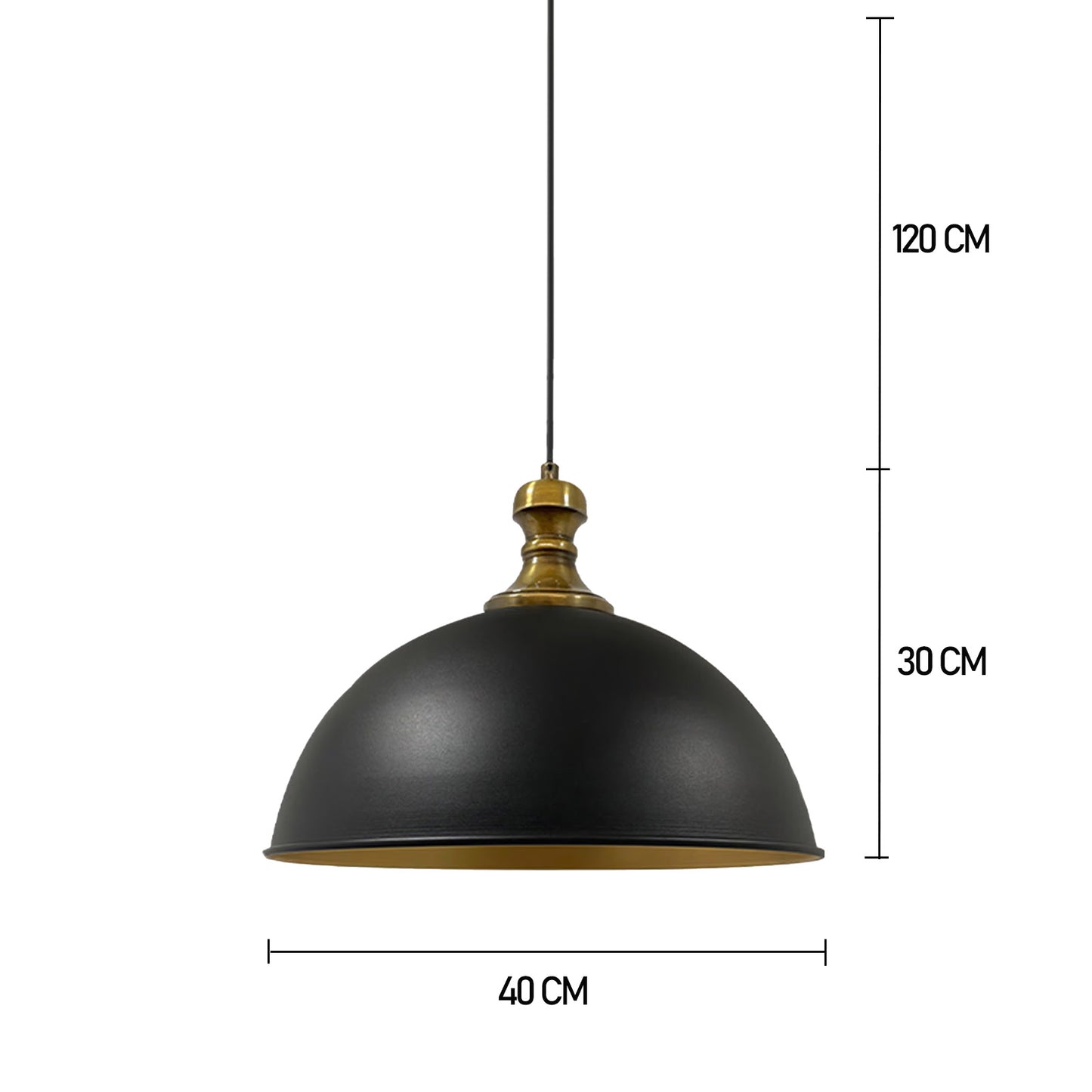 Bamyum Pendelleuchte Industrielle  Metall Groß Ø 40 cm, Hängelampe Vintage Lampe