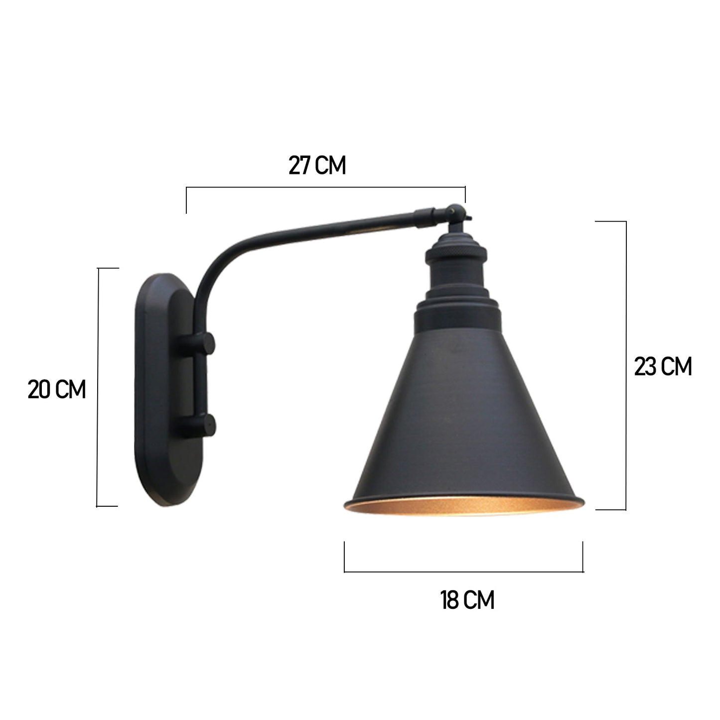 Wandleuchte Champion Wandleuchte Innen Metall, Wohnzimmer Vintage Wandlampe Innen