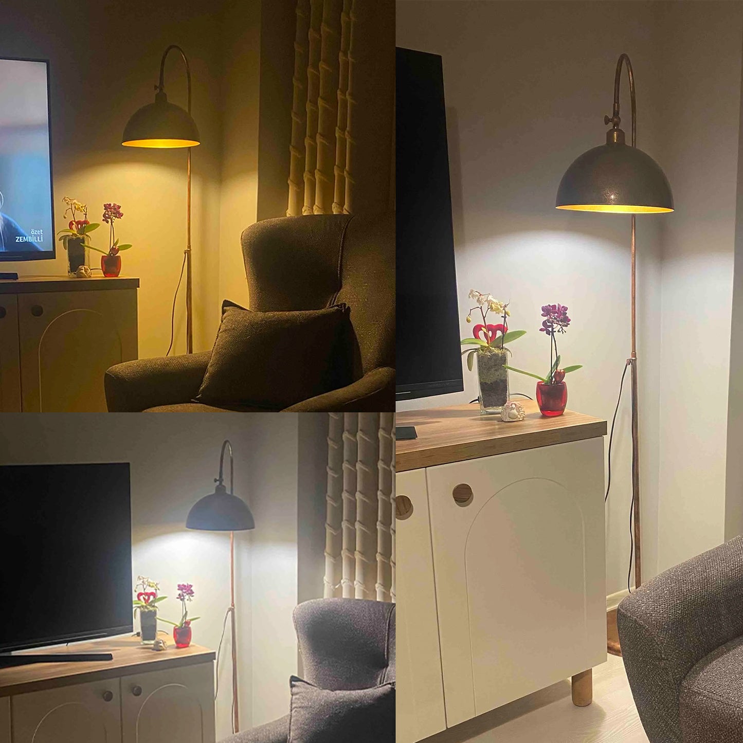 Stehlampe Moderne Stehlampe aus Metall mit E27, verstellbarer Lampenschirm