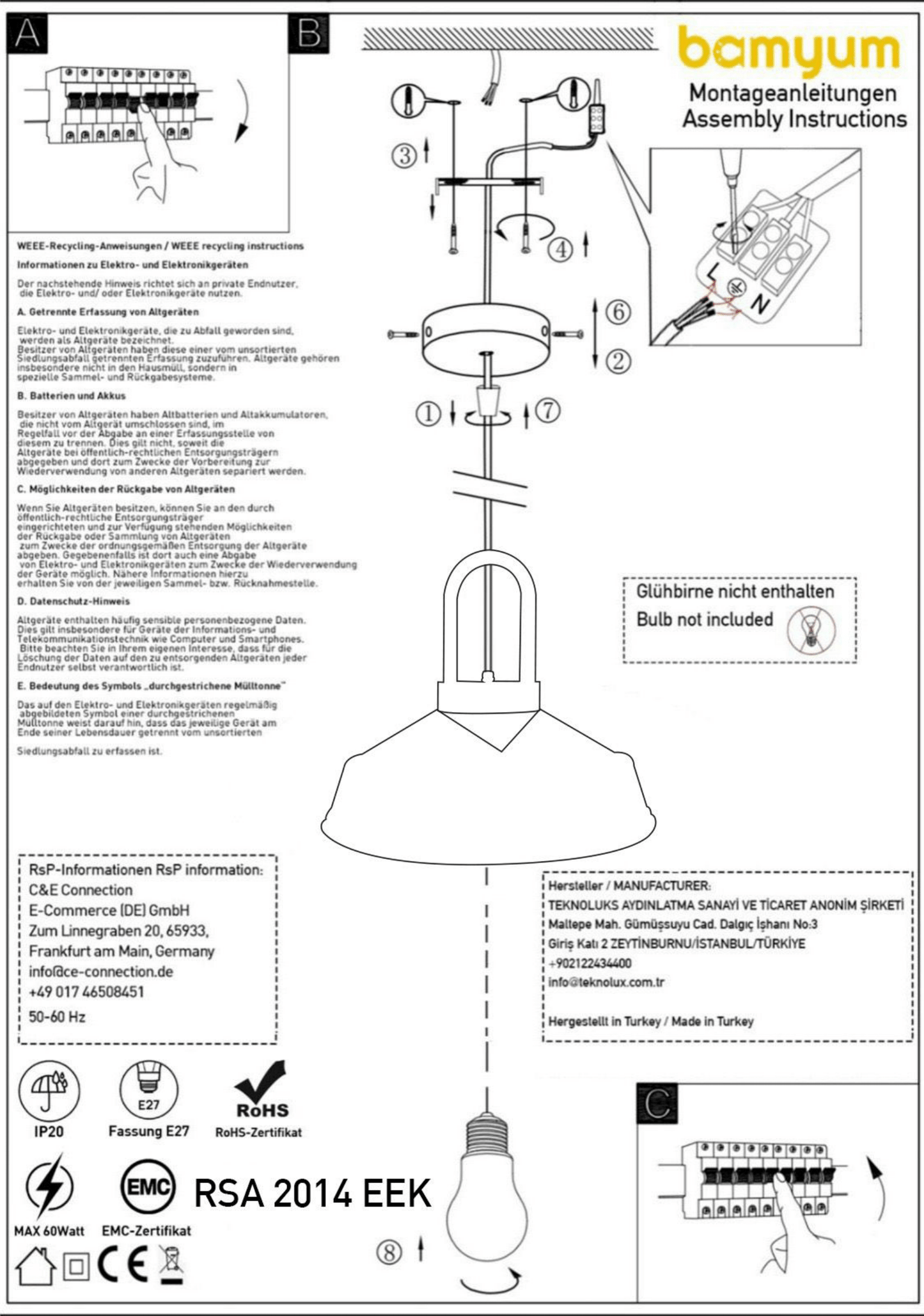 Lampe suspendue Bamyum moderne