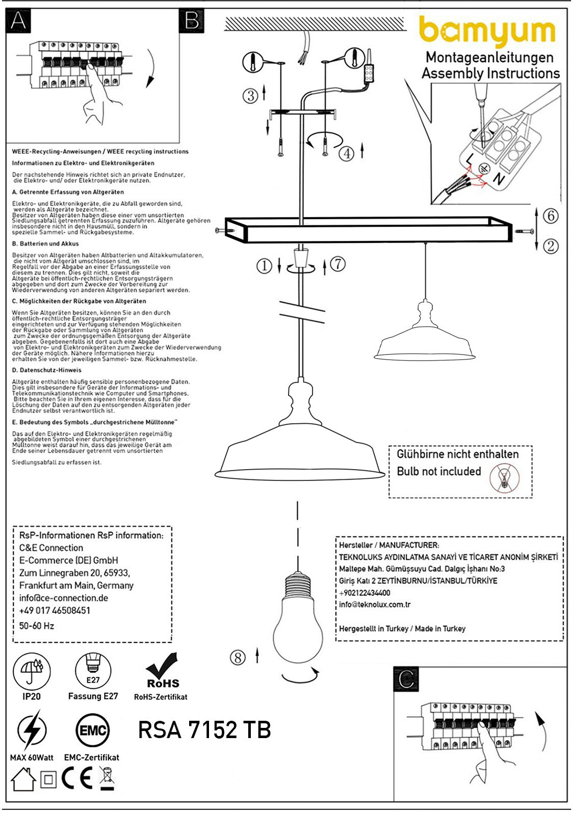 Lampe suspendue Bamyum moderne