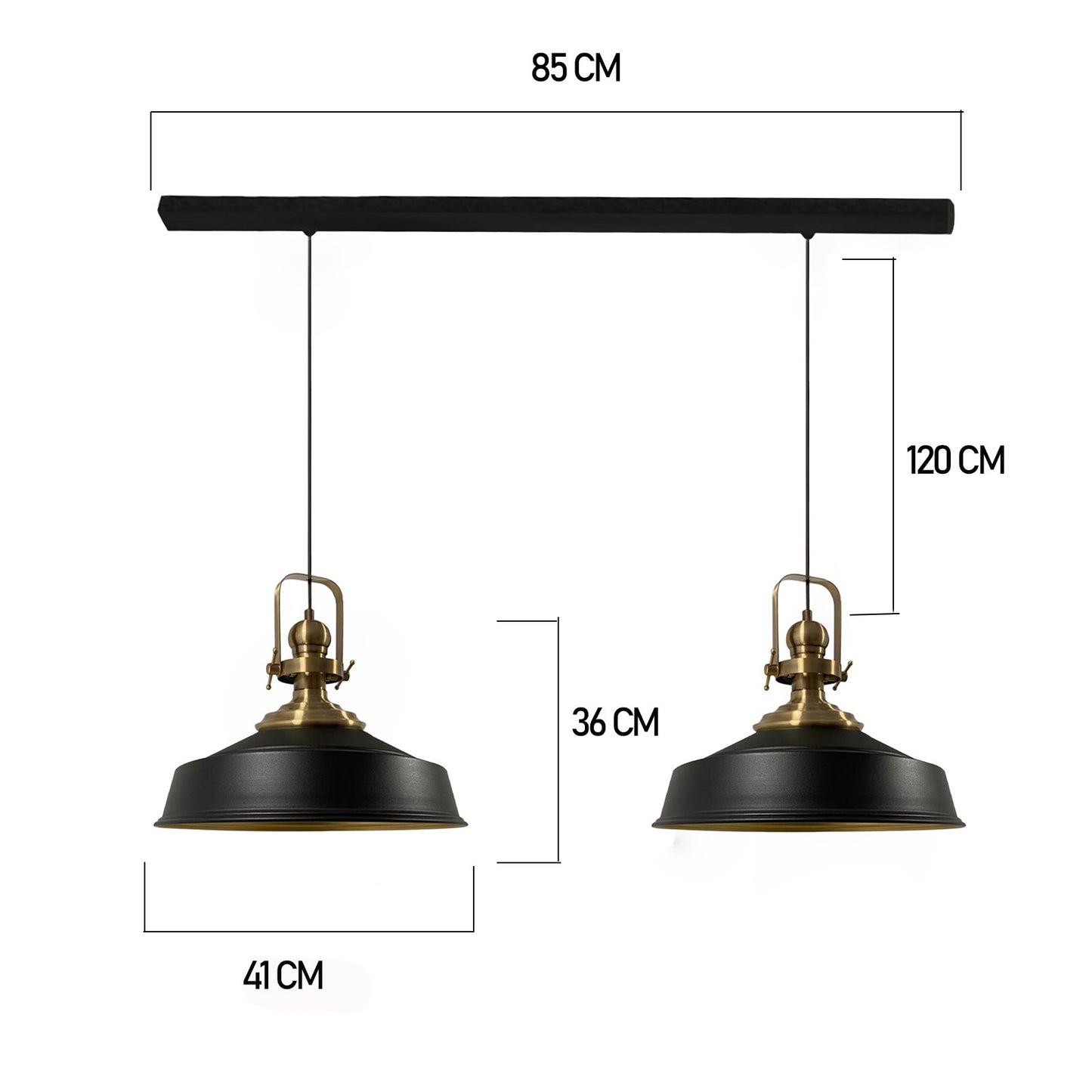 Confezione da 2 lampade a sospensione E27 in metallo