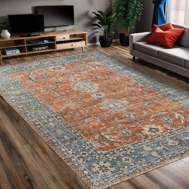 Tapis imprimé Avlin en chenille, fabriqué à la machine