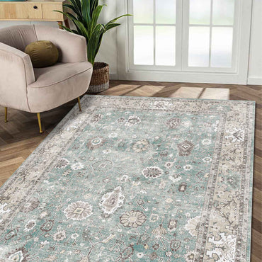 Tapis imprimé Zuleo en chenille, fabriqué à la machine