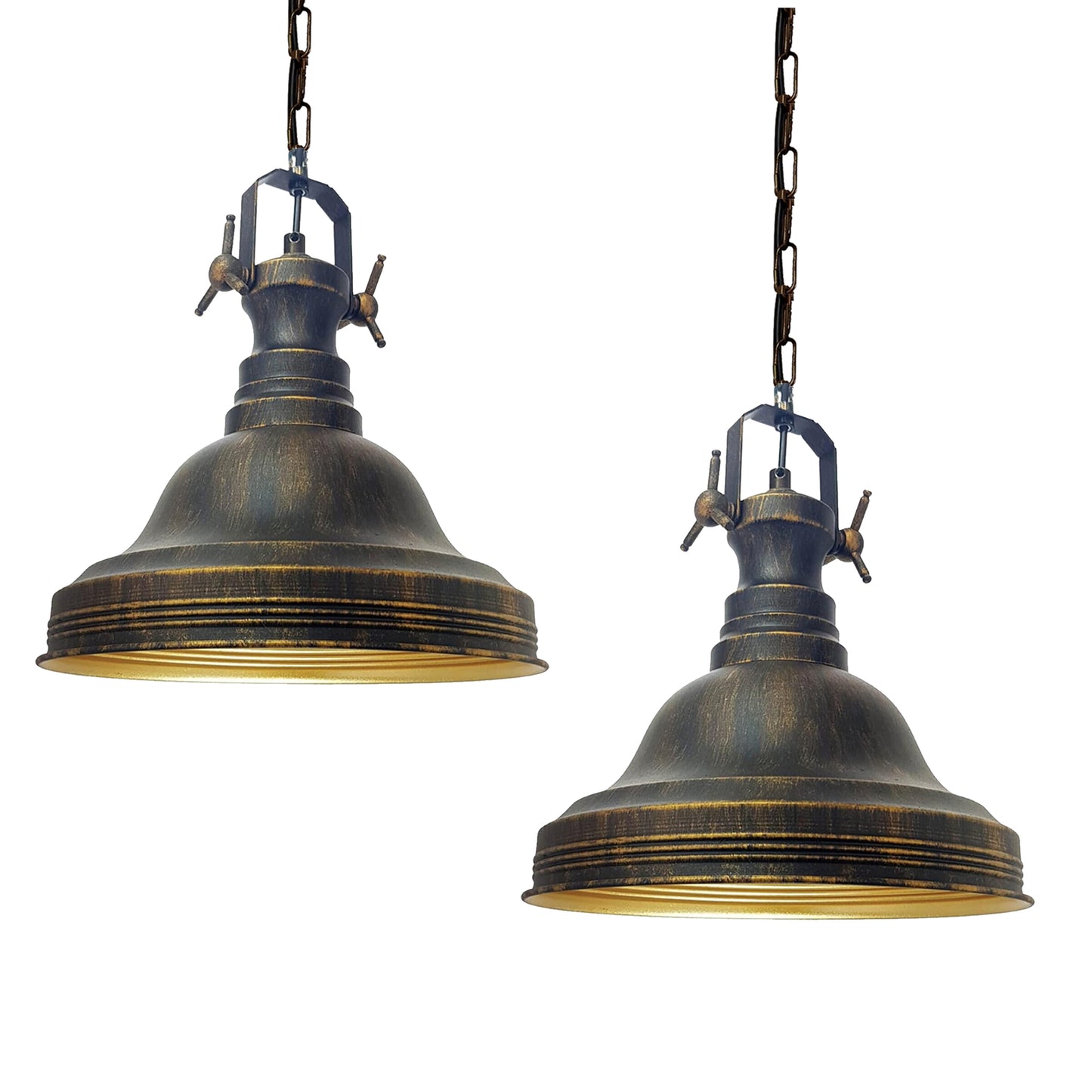Lampada a sospensione in metallo dipinto a mano