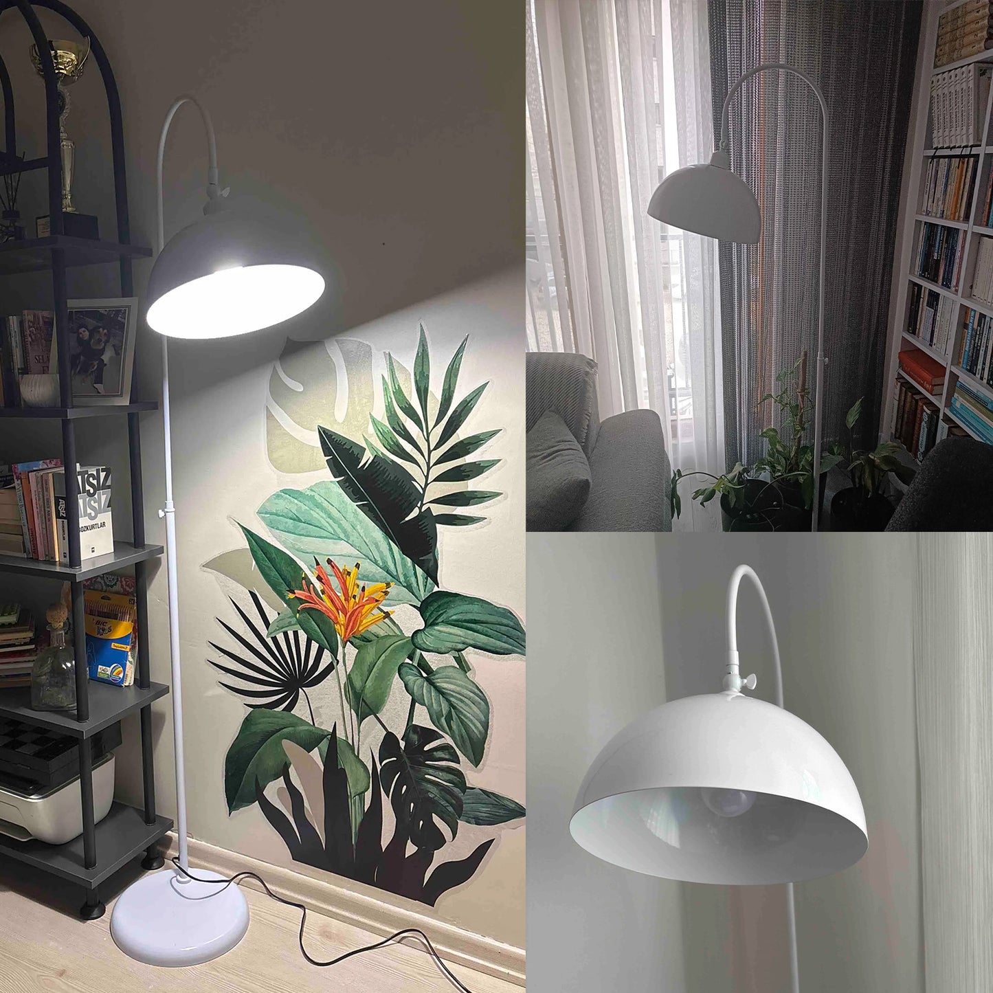 Stehlampe Moderne Stehlampe aus Metall mit E27, verstellbarer Lampenschirm