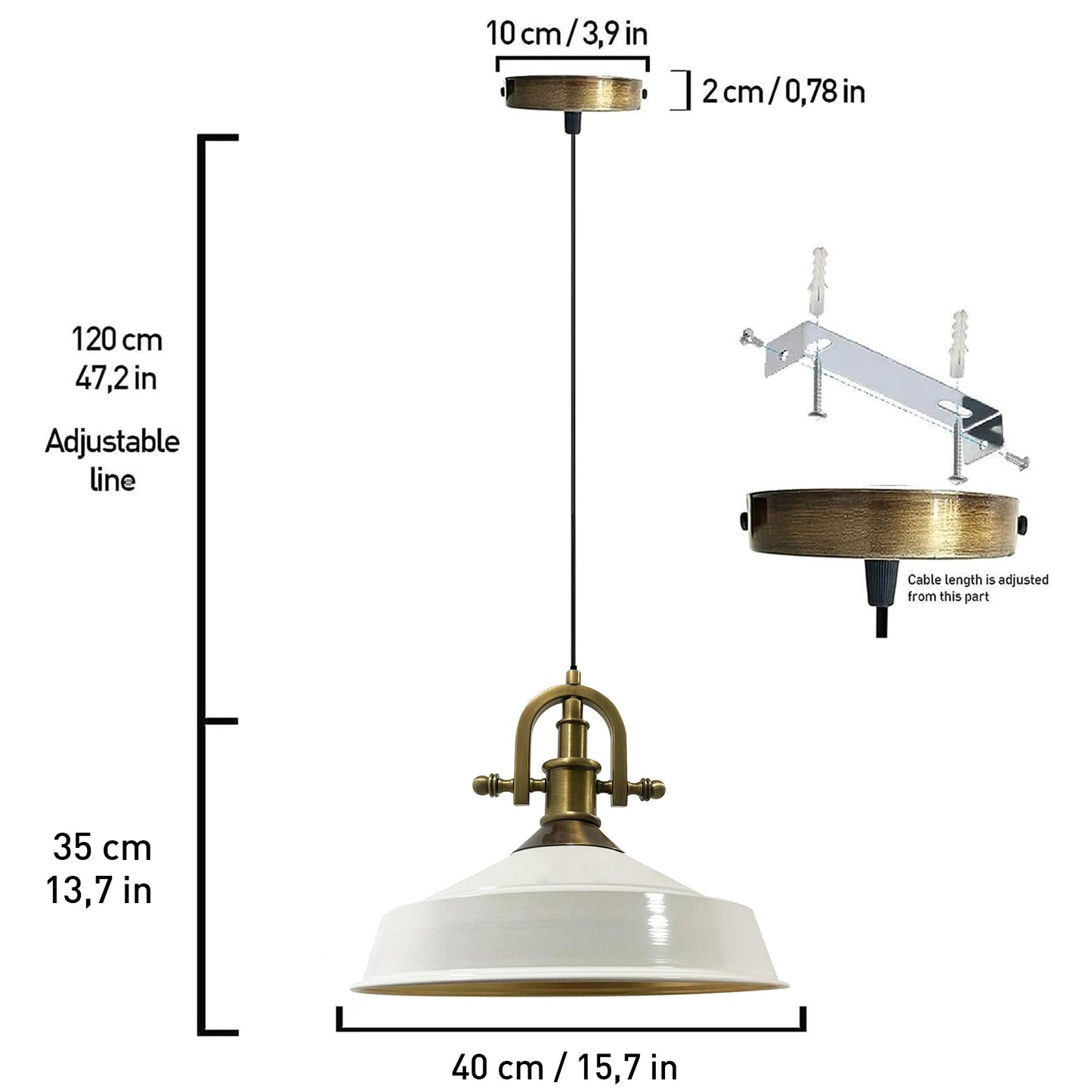 Lampe suspendue industrielle lampe pendentif lampe de table à manger
