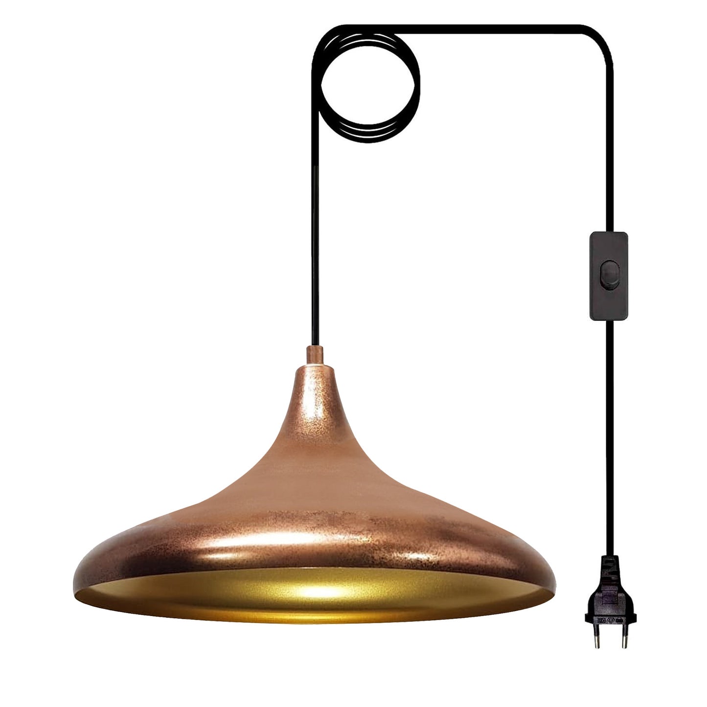 Bamyum Champion Metall mit 450 cm Kabel Schalter EU Stecker, Hängelampe