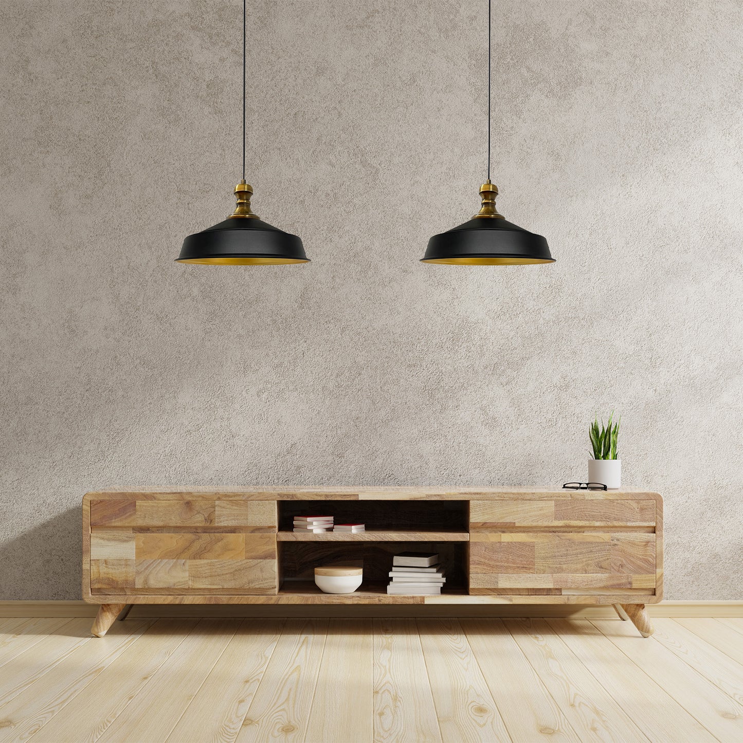 Bamyum Asletl-Knob 2 Flammig Metall 40cm, Hängelampe