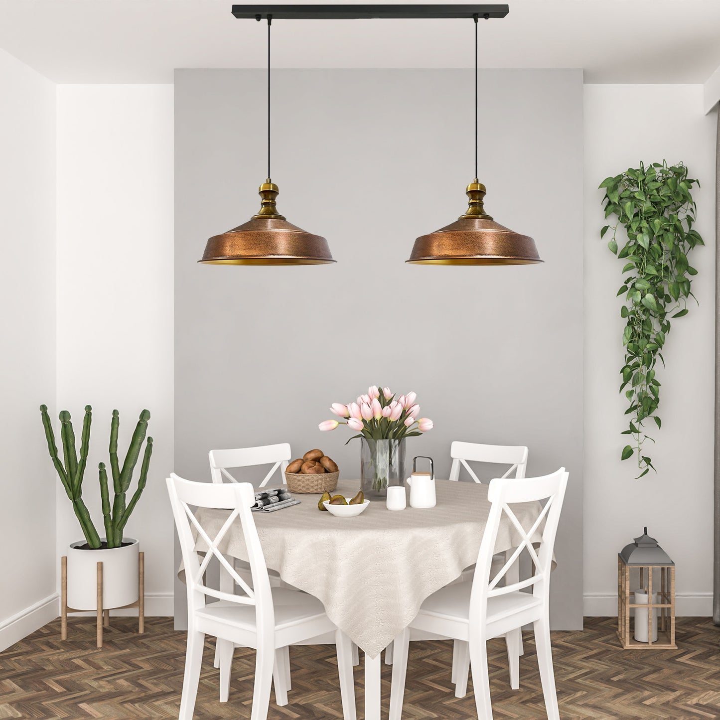 Bamyum Asletl-Knob 2 Flammig Metall 40cm, Hängelampe