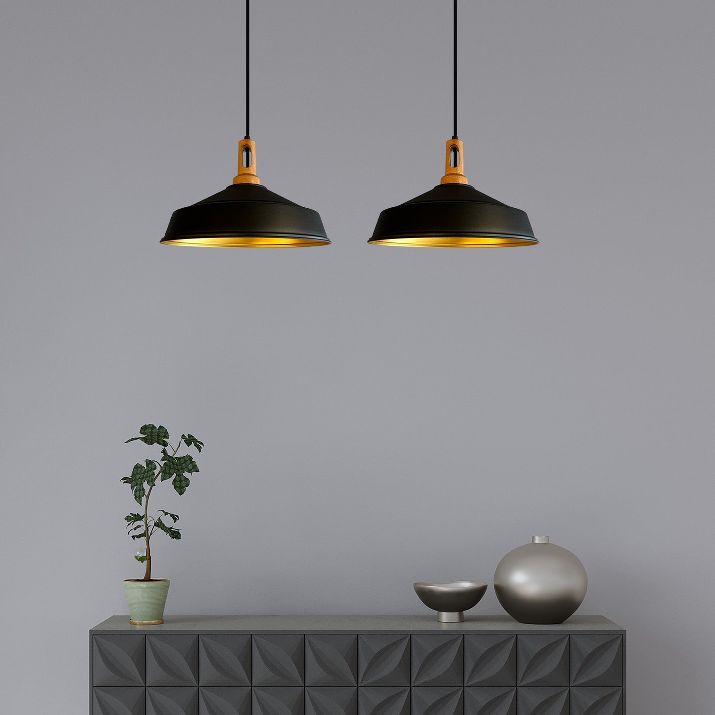 Bamyum Asletl Vintage Industrial Metall Pendelleuchte