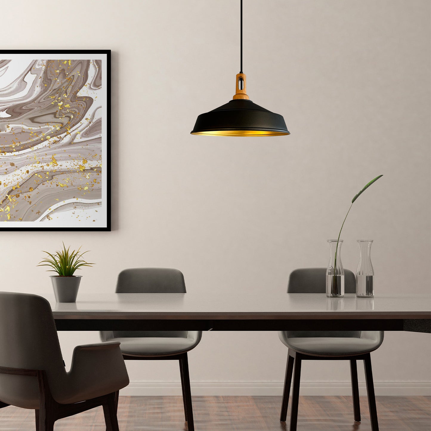 Bamyum Asletl Vintage Industrial Metall Pendelleuchte