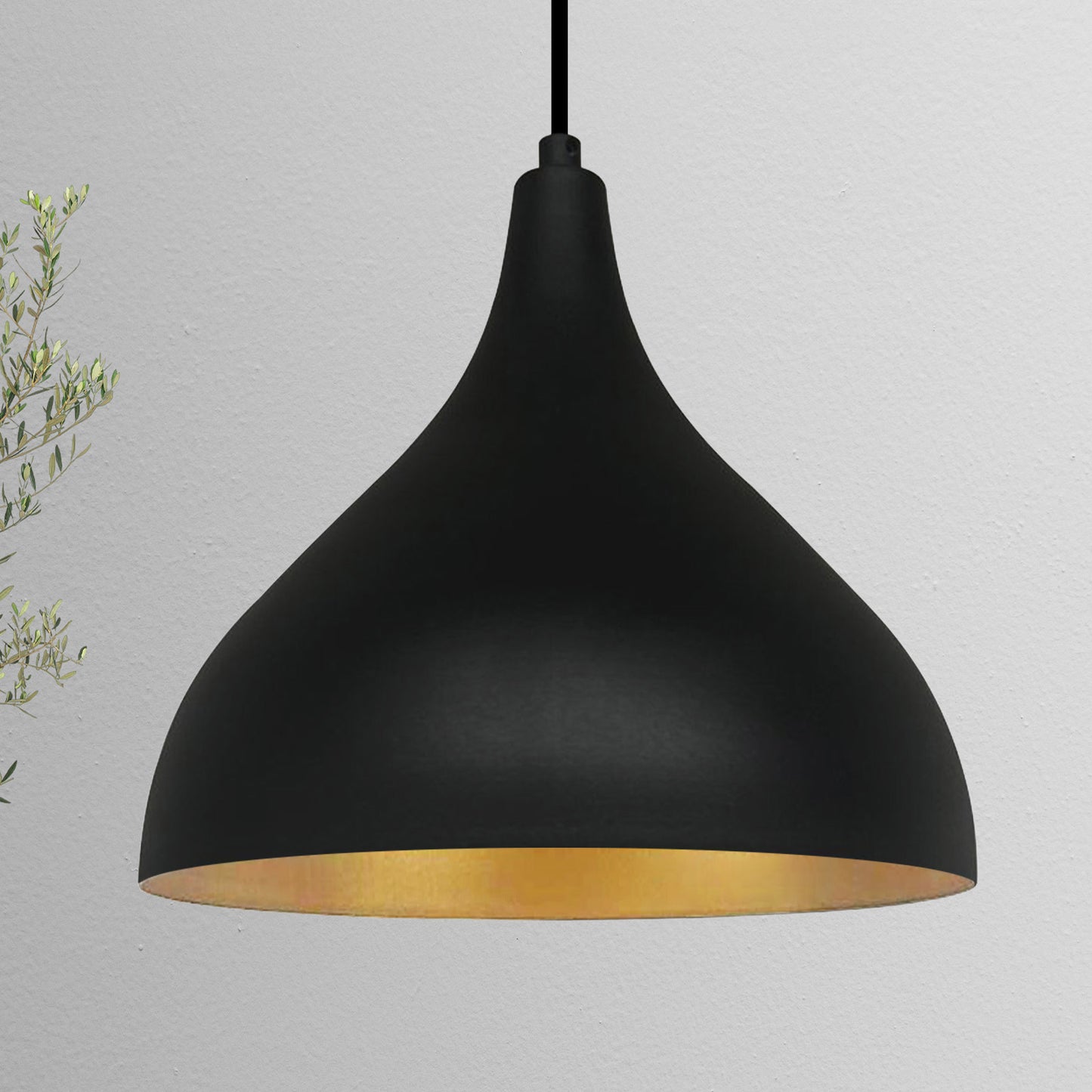 Pendelleuchte Adash Pendelleuchte Schwarz, 1 Flammige Metall Hängelampe Ø26 cm