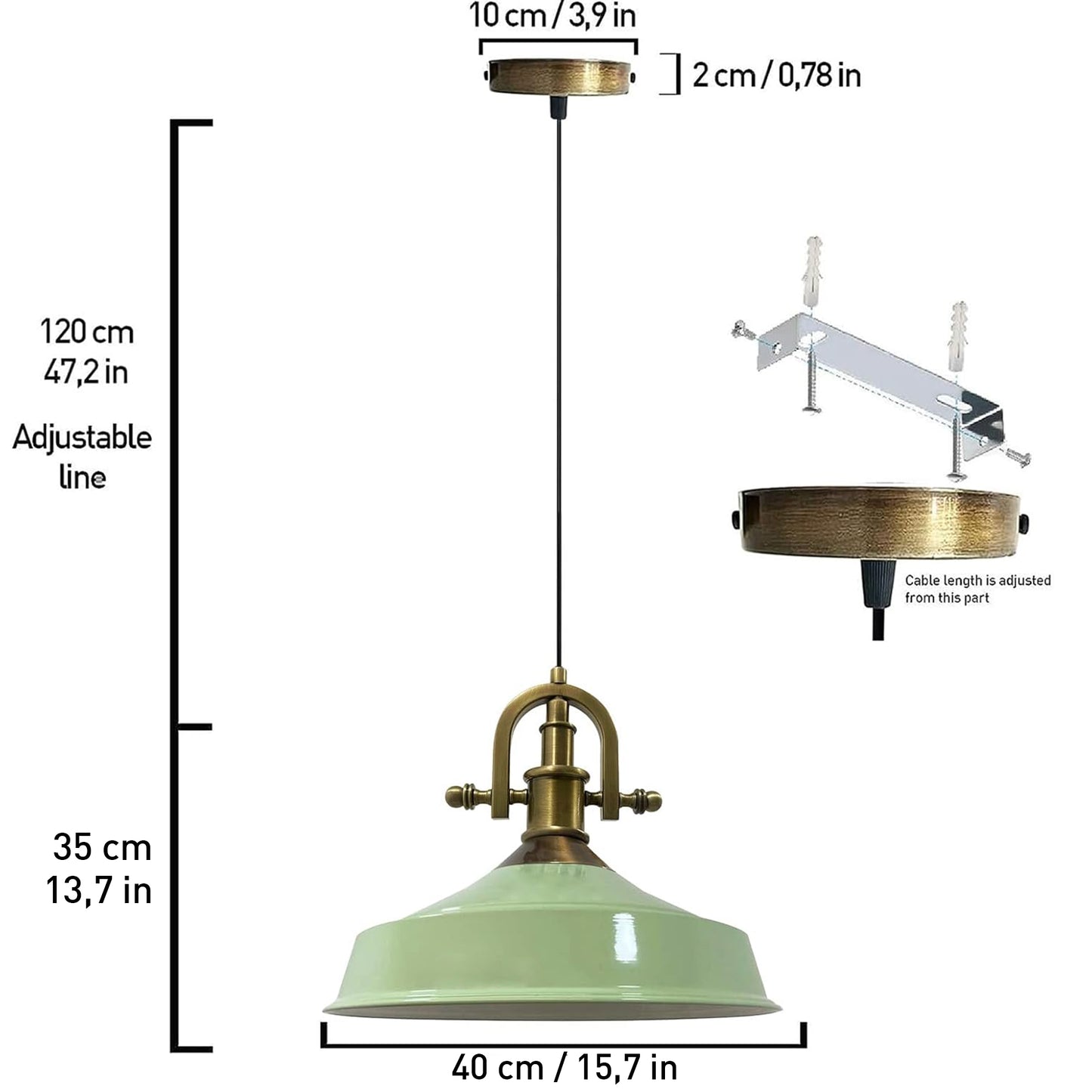 Lampe suspendue industrielle lampe pendentif lampe de table à manger
