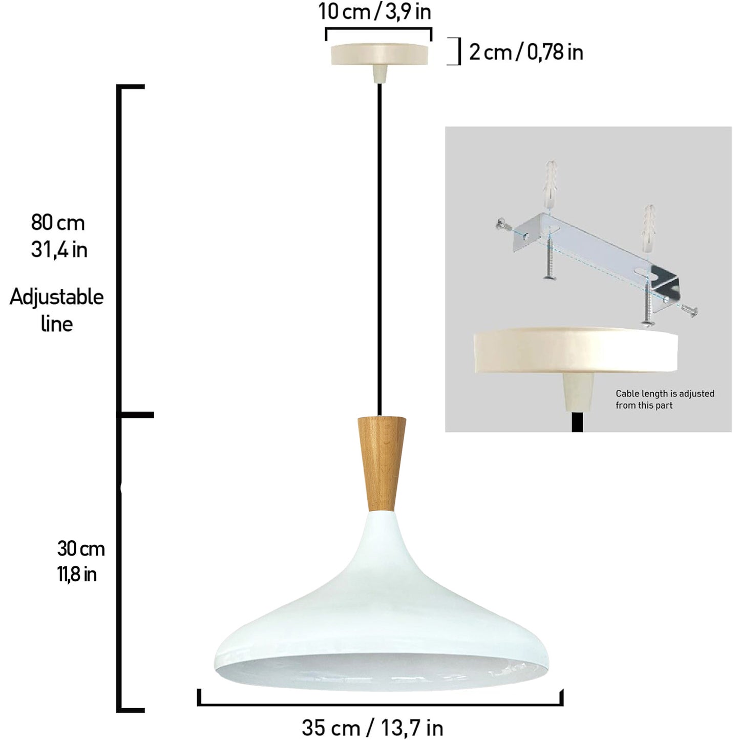Bamyum Champion Holz, Metall E27 Moderne Pendellampe