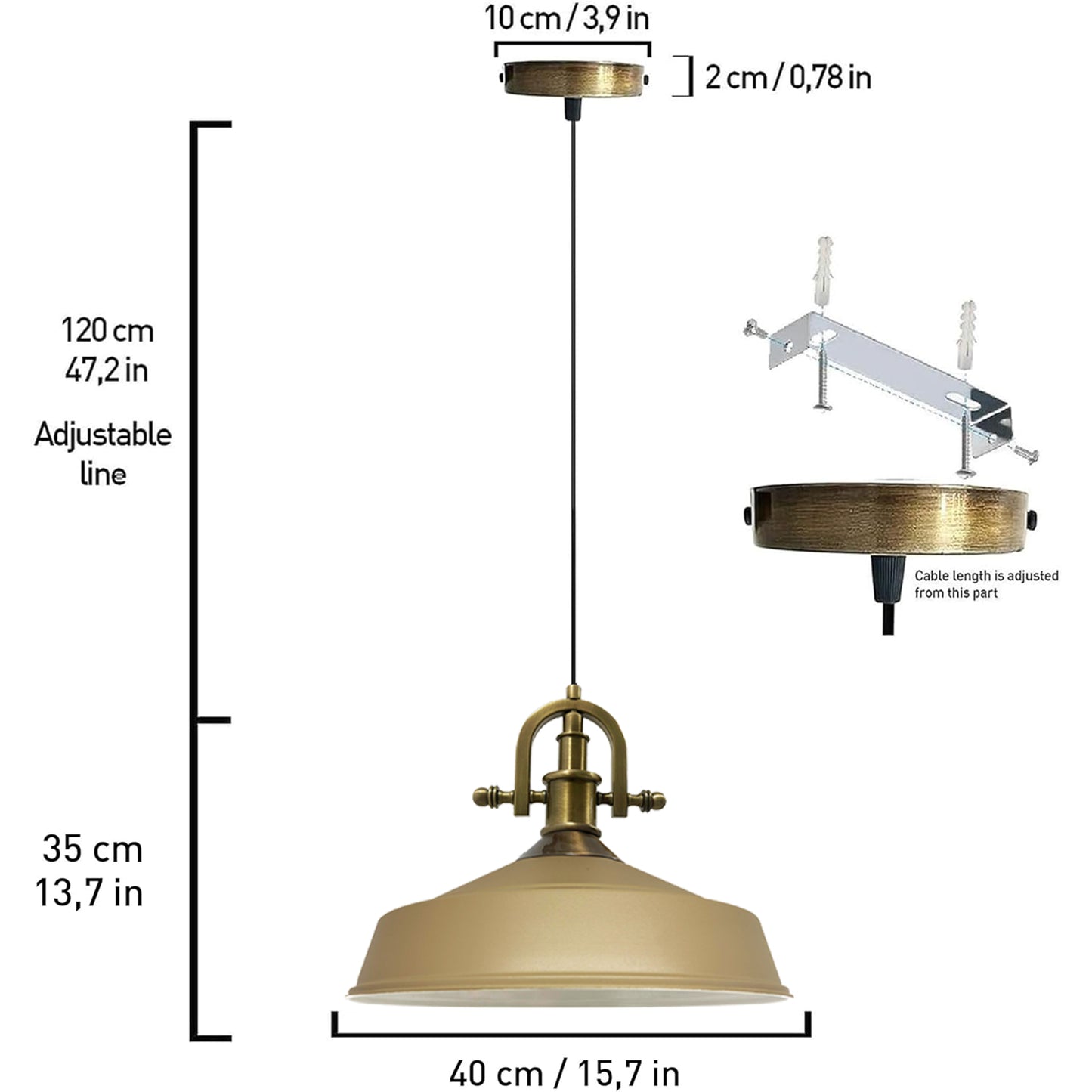Lampe suspendue industrielle lampe pendentif lampe de table à manger