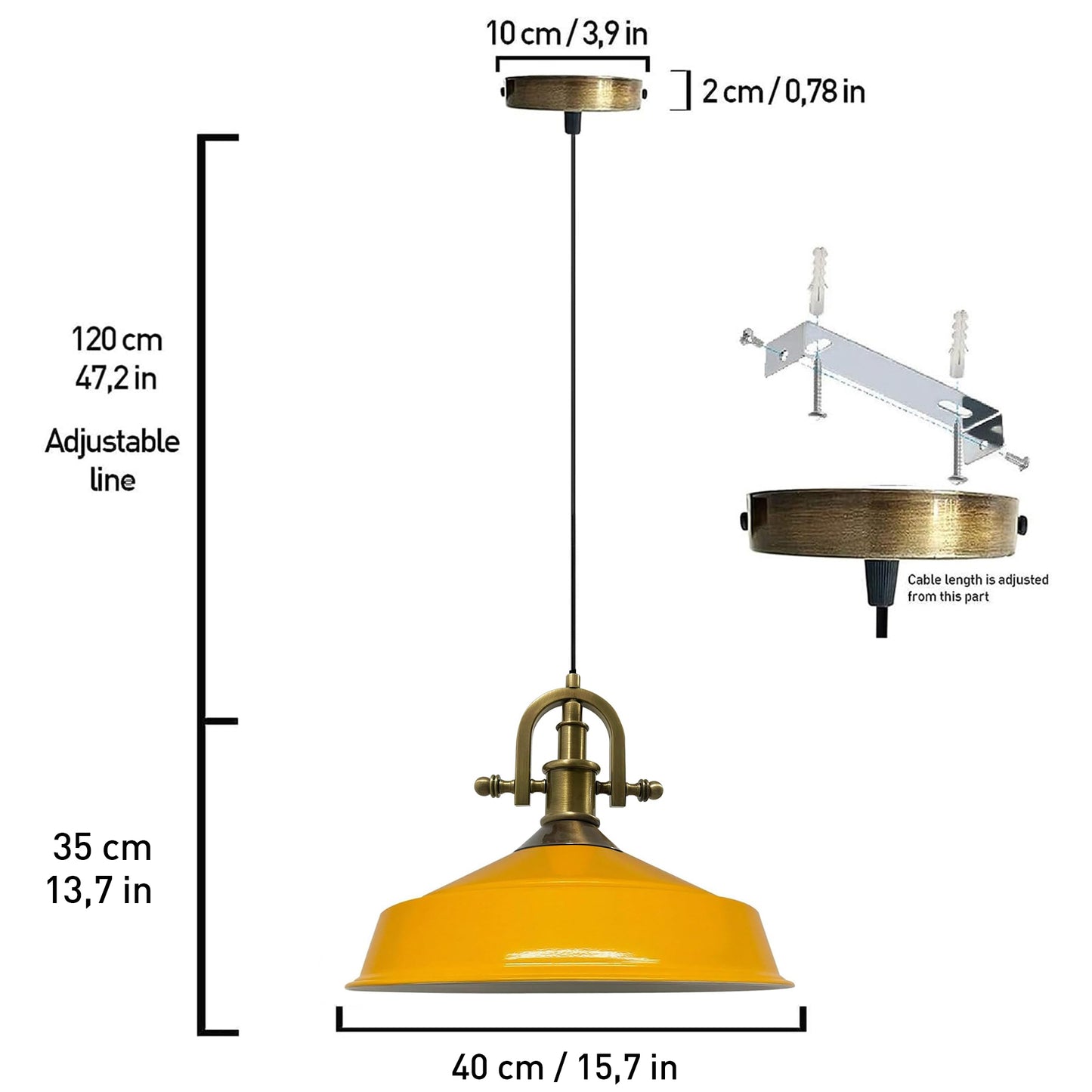 Lampe suspendue industrielle lampe pendentif lampe de table à manger