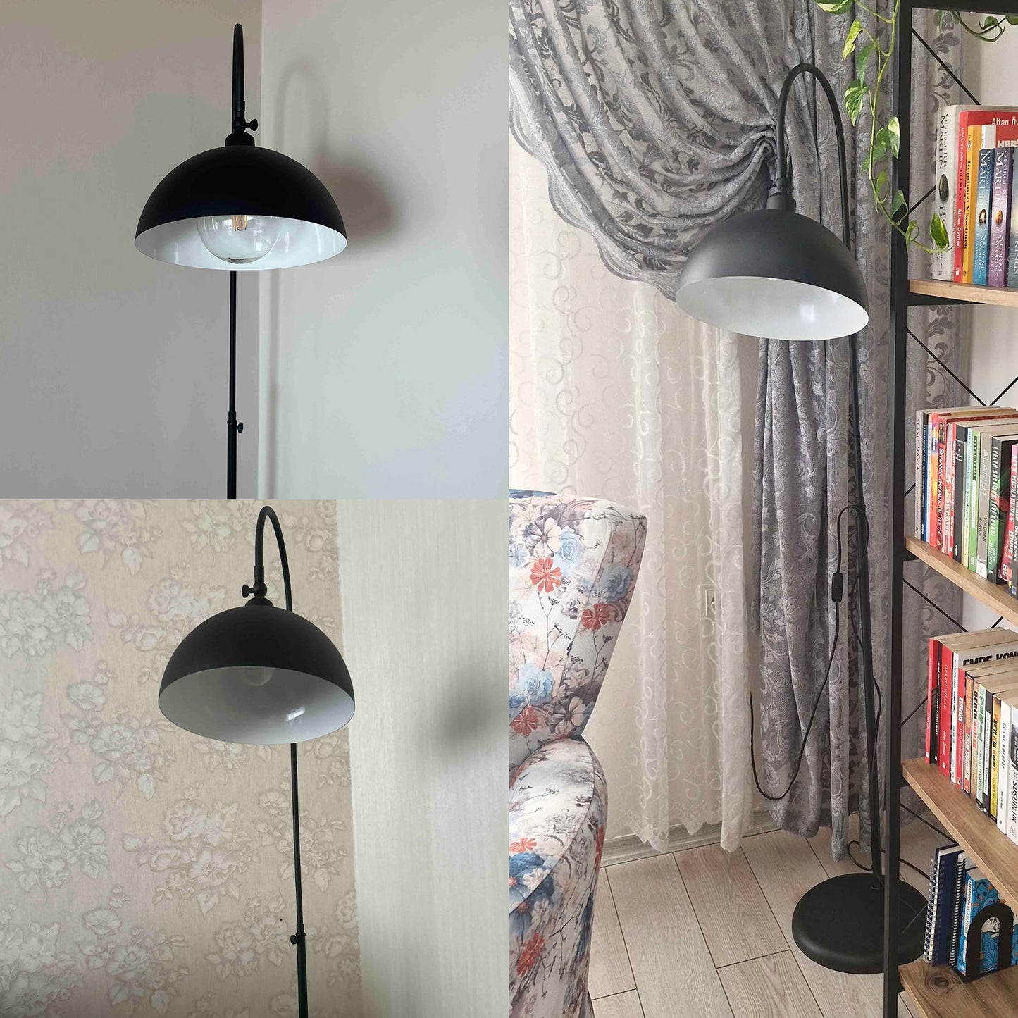 Stehlampe Moderne Stehlampe aus Metall mit E27, verstellbarer Lampenschirm