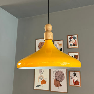 LED Pendelleuchte Perle Holz Metall Ø35 cm, E27, Modern Pendelleuchte