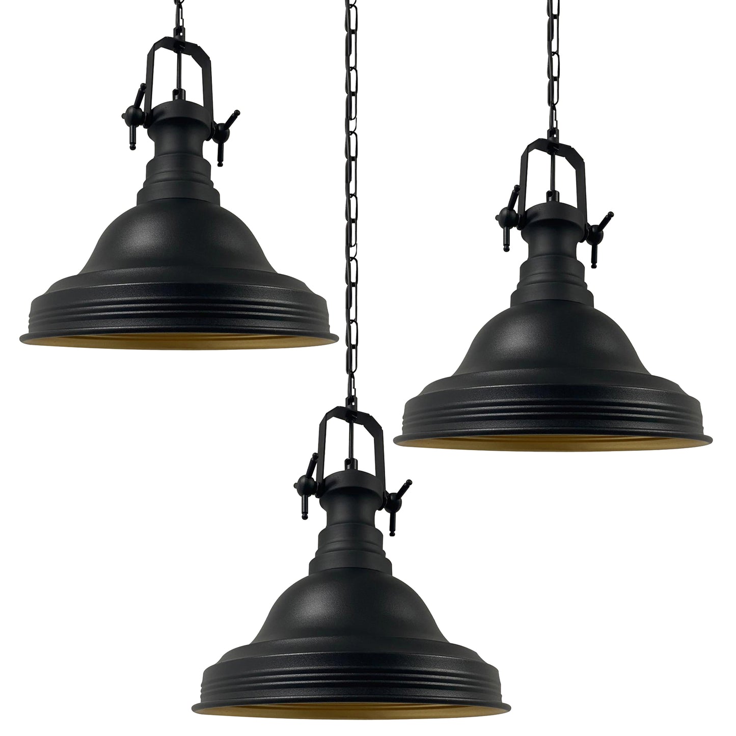 Lampada a sospensione in metallo dipinto a mano