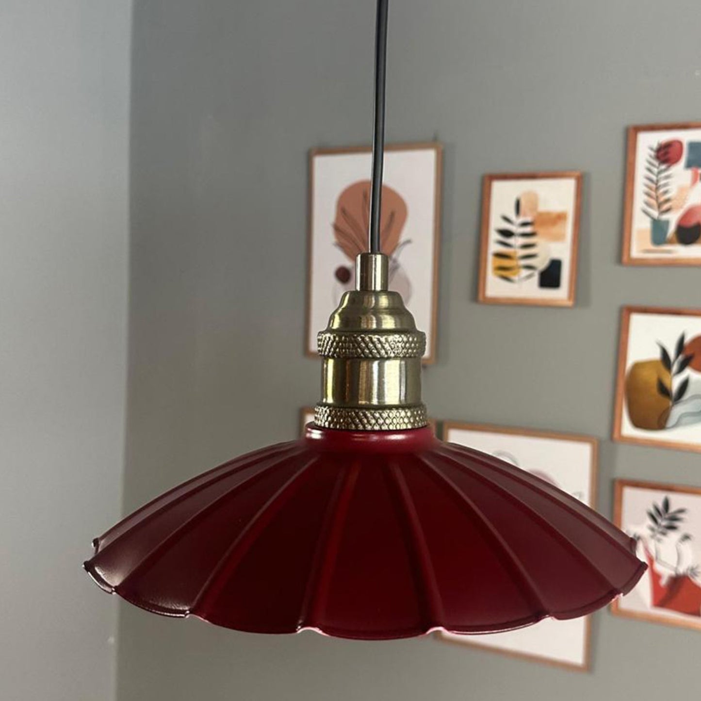 Pendelleuchte Risso Holz Metall, Modern Hängelampe ohne Leuchtmittel