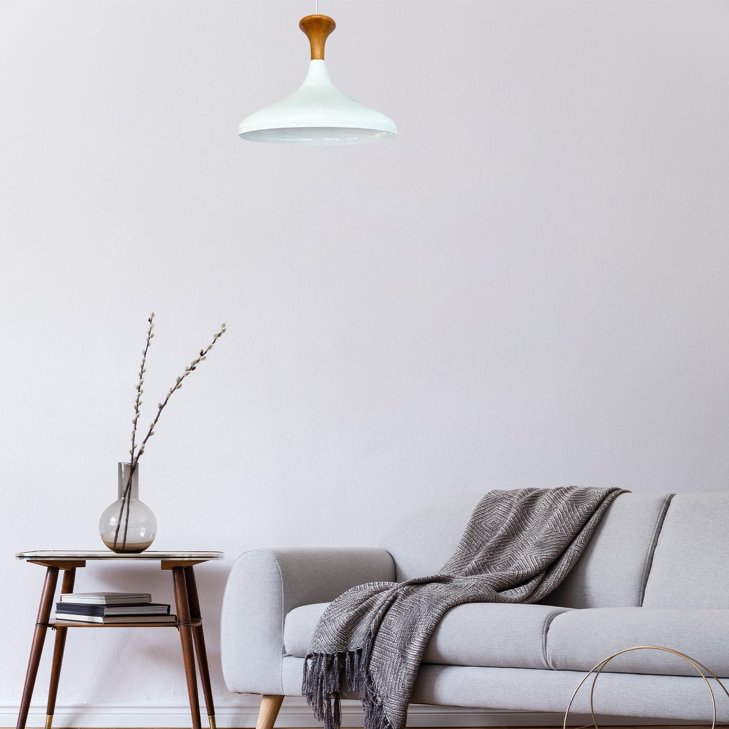 Pendelleuchte Bamyum Pendelleuchte Champion 35cm Metall Weiss-Innen Weiss E27 Lampe